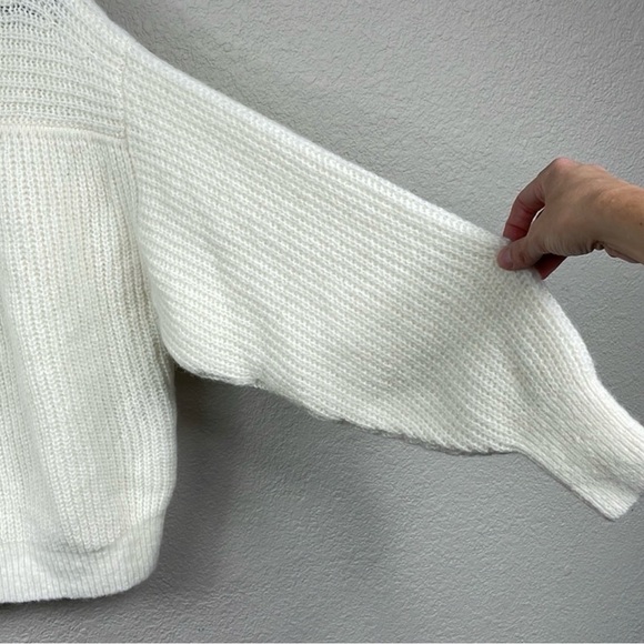 New Eleven Six Emma Twist Keyhole Cut Out Knit Sweater Alpaca Wool Cream M L - Picture 8 of 9